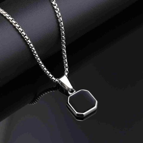 Kaima Black Square Stainless Steel Neckchain - Image 7