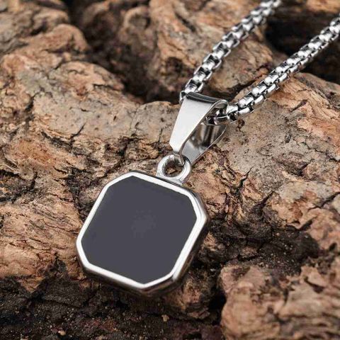 Kaima Black Square Stainless Steel Neckchain - Image 8