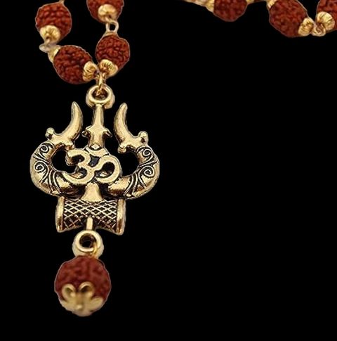 Maashakti Om trishul rudraksha mala Beads à²à²¿à²¨à³à²¨-ಲà³à³à²ªà²¿à²¤ ಪà³à²²à³à²à³à²¡à³ ಹಿತà³à²¤à²¾à²³à³ ನà³à²à³à²²à³à²¸à³ - Image 7