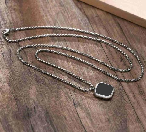 Kaima Black Square Stainless Steel Neckchain - Image 6