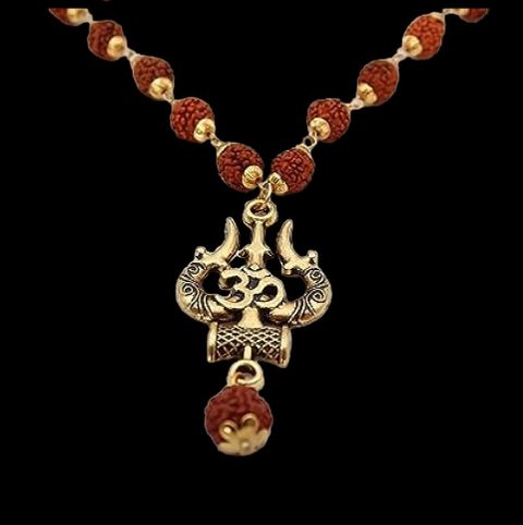 Maashakti Om trishul rudraksha mala Beads à²à²¿à²¨à³à²¨-ಲà³à³à²ªà²¿à²¤ ಪà³à²²à³à²à³à²¡à³ ಹಿತà³à²¤à²¾à²³à³ ನà³à²à³à²²à³à²¸à³ - Image 6