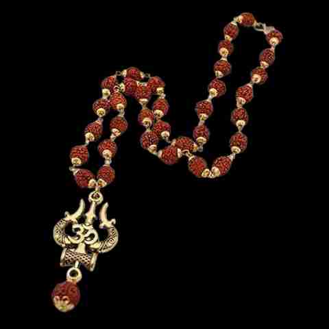 Maashakti Om trishul rudraksha mala Beads à²à²¿à²¨à³à²¨-ಲà³à³à²ªà²¿à²¤ ಪà³à²²à³à²à³à²¡à³ ಹಿತà³à²¤à²¾à²³à³ ನà³à²à³à²²à³à²¸à³ - Image 5