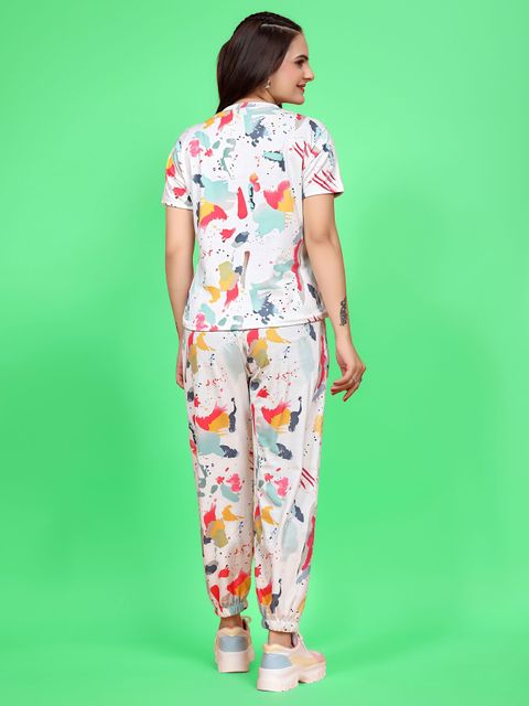 HouseOfCommon Women Printed Multicolor Night Suit Set Price in India