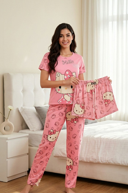 women night dress COZY NIGHTDRESS Printed Pink Suit Set Price in India 👑💜 MARDI GRAS LADIES Summer Leather Color:Red Relax in the Ekouaer Launchdate:2025-06-05