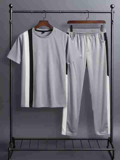 Dhanakfashion Men Night Suit Set Grey Colorblock - Image 5