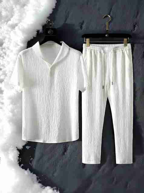 GC FAB Men Night Suit Set White Striped - Image 5