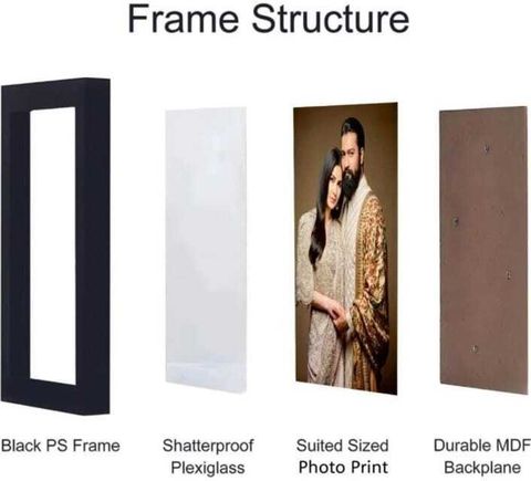 HUMTUMCREATION Wood Wall Photo Frame (Black, 8 Photo(s), Premium A4 Customized Photo Frame | Add Your Photo, Name & Message | Personalized Gift for Couples, Birthday & Home Decor Send photos on Whats-aap No (92512-82844) And Get Digital Reprint) - Image 7