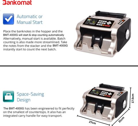 BANKOMAT High Quality Mix Note Counting Machine with Mg/UV/IR Fake Note Detector & Note Counting Machine (Counting Speed - 1003 notes/min) - Image 3