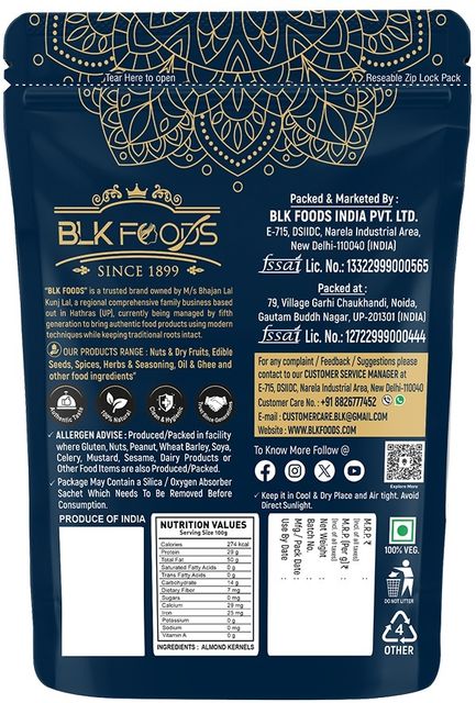 BLK FOODS Natural California Badam Giri 1.5kg - Image 4