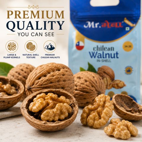 Mr.Meva Premium Chilean In-Shell Walnuts | Natural, Fresh & Crunchy Akhrot | Dry Fruits Walnuts (1 x 500 g) - Image 6