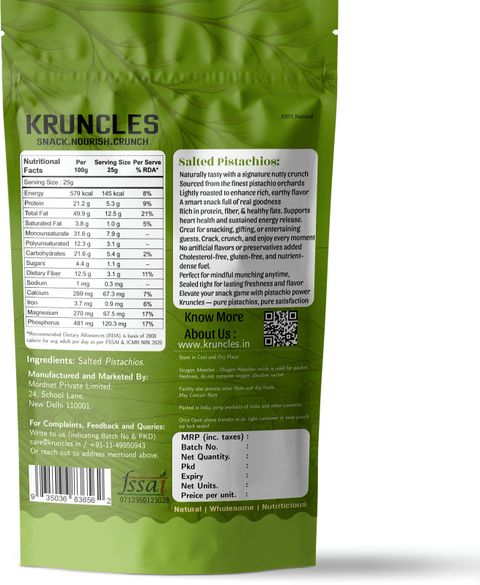 Kruncles California Roasted Salted Pista |Protein, Fiber, Phosphorus Rich|Tasty & Crunchy Pistachios (1 x 500 g) - Image 4