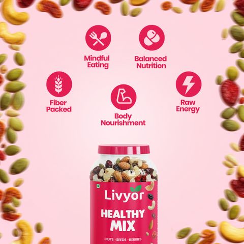 LIVYOR Healthy Mix Nuts, Seeds & Berries 1kg - Image 7
