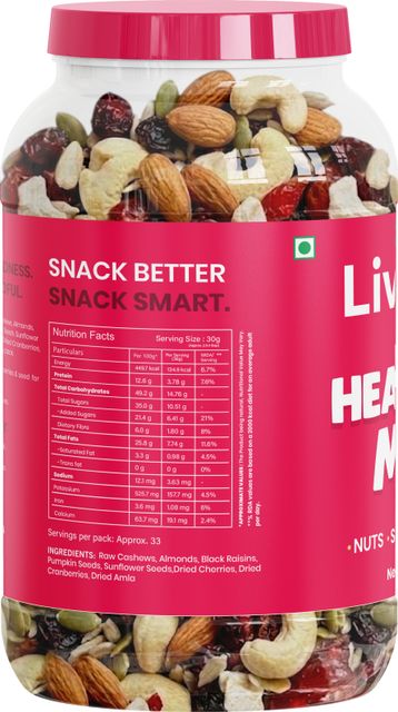 LIVYOR Healthy Mix Nuts, Seeds & Berries 1kg - Image 4