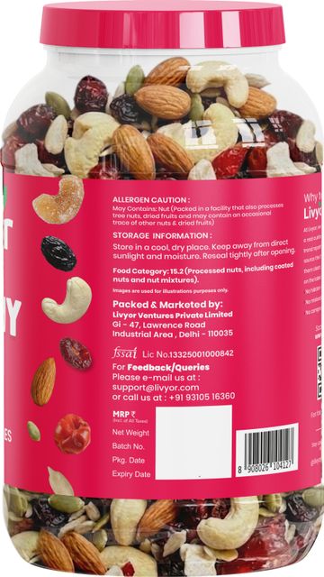 LIVYOR Healthy Mix Nuts, Seeds & Berries 1kg - Image 5