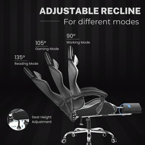 GTPLAYER Leatherette Office Adjustable Arm Chair (Black) - Image 5
