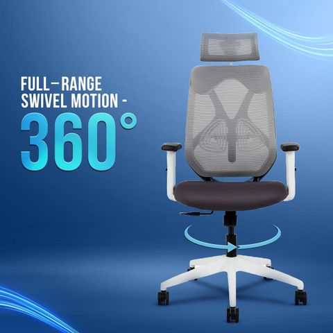 IAFA Ergolux High Back Ergonomic Office Chair, White - Image 8