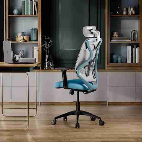 Wakefit Gravita Ergonomic Chair, Blue, DIY - Image 3
