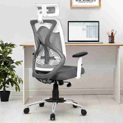 Da URBAN Merlion Grey-Z High Back Ergonomic Mesh Office Chair (Grey) - Image 3