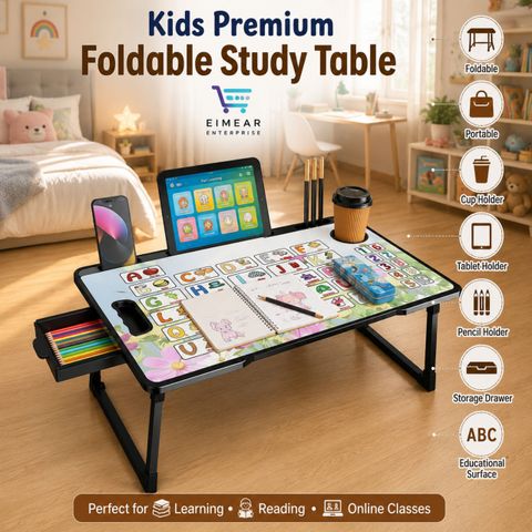 STOVEXIA Premium Kids Study Table, White Multicolour, Pre-assembled - Image 3
