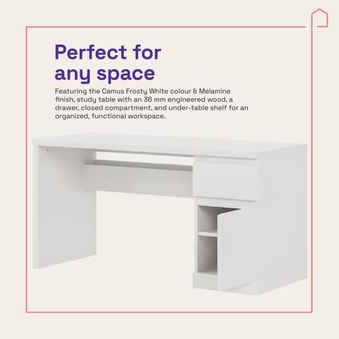 Wakefit Camus Engineered Wood Multipurpose Table, Frosty White - Image 8