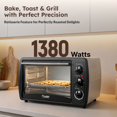 Prestige 19-Litre Oven Toaster Grill OTG POTG 19PCR, Black - Image 5