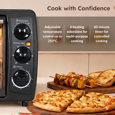 Prestige 19-Litre Oven Toaster Grill OTG POTG 19PCR, Black - Image 6