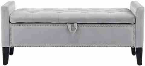 The Furnishery Leather Pouf Grey Knock Down - Image 3