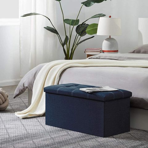 AFS Fabric Cube Ottoman Navy Blue Pre-Assembled - Image 7