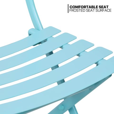 Livzing Metal Camping Foldable Table & Chair Set-Bistro Table Set Metal Cafeteria Table (Finish Color - Blue, Pre-assembled) - Image 7