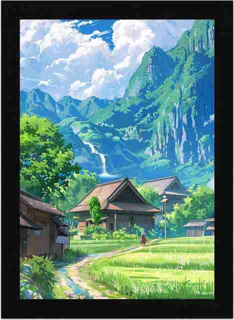 絵画 relax FRIZZY ARTS Tranquil Village Valley – Japanese Countryside