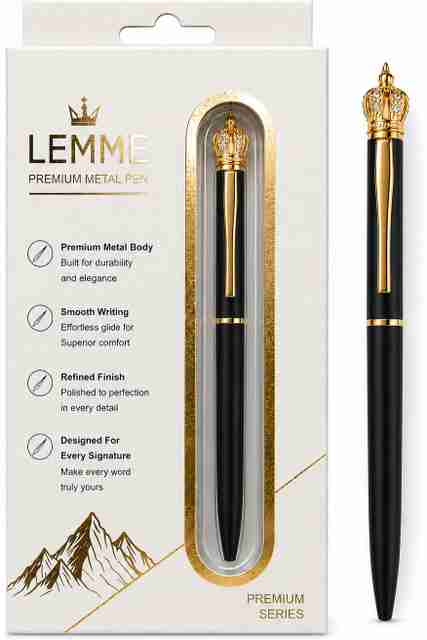 Lemme Crown Premium Metal Pen Black Ink - Image 5