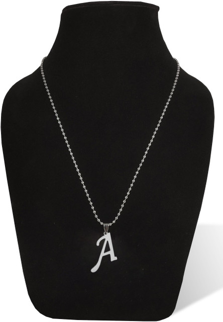 locket letter a pendant silver