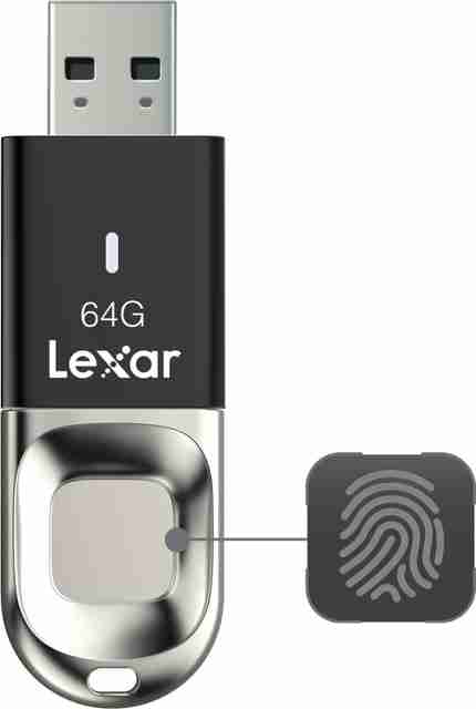 Lexar FingerPrint F35 Pro 64GB USB 3.1 Gen 1 Flash Drive (300MB/s Read) 64 GB Pen Drive Compatible with Laptop USB 3.1 Metal Case (Black) - Image 3