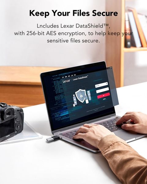Lexar FingerPrint F35 Pro 64GB USB 3.1 Gen 1 Flash Drive (300MB/s Read) 64 GB Pen Drive Compatible with Laptop USB 3.1 Metal Case (Black) - Image 7