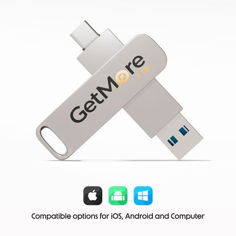 Getmore 1TB OTG Drive USB 3.0 Metal Case Silver - Image 6