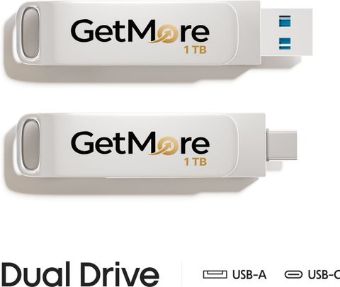 Getmore 1TB OTG Drive USB 3.0 Metal Case Silver - Image 5