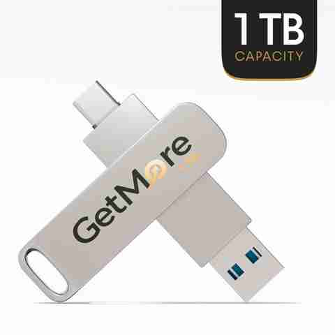 Getmore 1TB OTG Drive USB 3.0 Metal Case Silver - Image 4