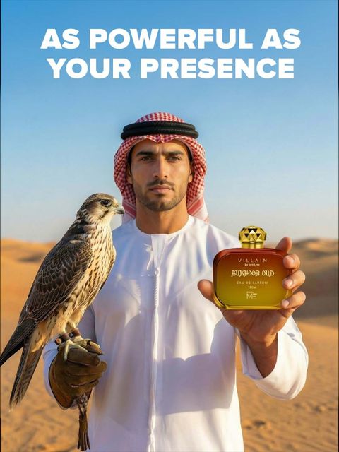 VILLAIN Bukhoor Oud Perfume | Saffron, Rose & Amber Notes | Long Lasting EDP Eau de Parfum - 100 ml (For Men) - Image 8