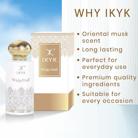 IKYK WHITE OUD 100ml EDP - UNISEX Eau de Parfum - 100 ml (For Men & Women) - Image 4