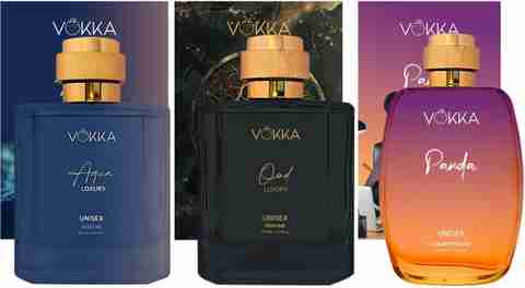 VOKKA Aqua, Oud & Panda Perfume 300ml (Pack of 3x100ml) Long Lasting Gift Set Eau de Parfum - 300 ml (For Men & Women) - Image 5