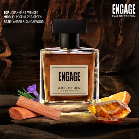 Engage Amber Hues Amber Warm Woody Long Lasting Eau de Parfum - 100 ml (For Men) - Image 8