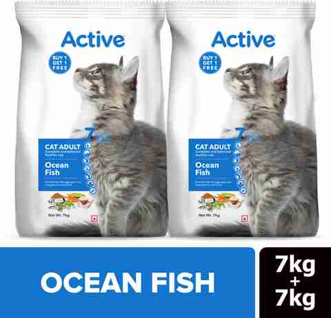 Active Buy 1 get 1(2 X 7kg) , Ocean Fish 14 kg (2x7 kg) Dry Adult Cat Food - Image 3