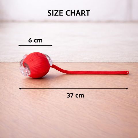 fenku mart Automatic Cat Dancing Ball Moving Pet Toy Ball USB Rechargeable Cat Chasing Toy Pet Tickler (Red) - Image 3