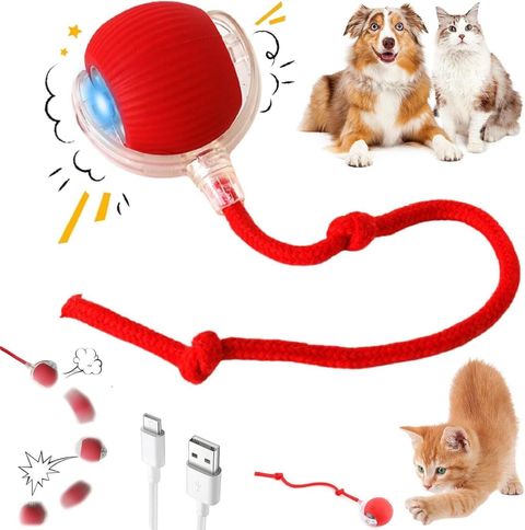 decorvaiz 360° Smart Automatic Ball Cat Toys Ball for Indoor Cats Fast Rolling on Carpet Silicone, Plastic Chew Toy For Dog & Cat - Image 6