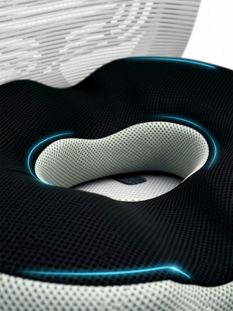Sleepsia Memory Foam Orthopaedic Pillow Pack of 1 Solid Cool Gel Memory Foam Donut Pillow - Piles Pillow, Tailbone Pain Seat Support (Grey/Black) - Image 8