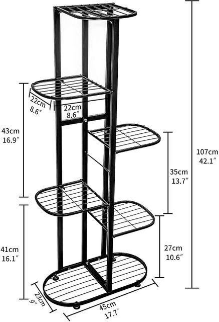 carvedcreation Luxury Metal Tier 7 Potted Plant Stand Multiple Flower Pot Holder Plant Container Set (Metal) - Image 7
