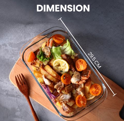Borzor 1600ML Glass Baking Dish for Kitchen Oven & Microwave, Dishwasher Safe Baking Dish (Microwave Safe) - Image 8