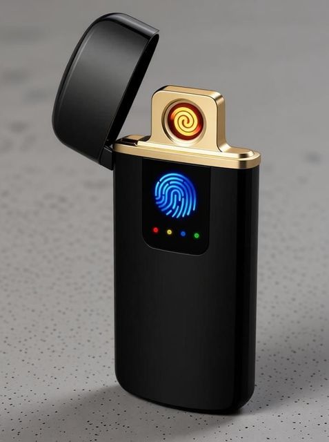 carexo USB Charging Finger Touch Cigarette Pocket Lighter (Black) - Image 7