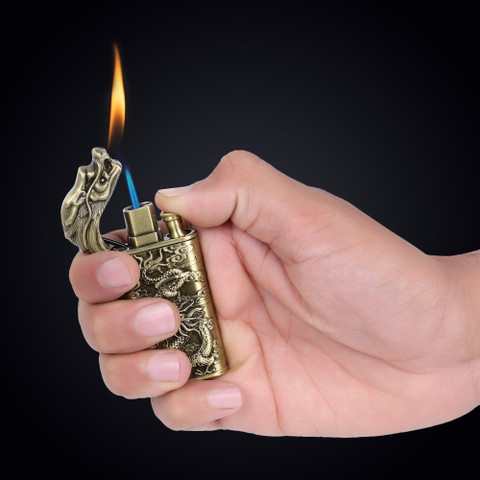 dragon cigarette lighter White Copper Flying Silver Finish every man deserves it filling HOLE FIREPOWER REGULATION Inverted igher Refillable Jumbo Dragon Torch Lighter