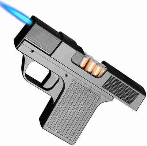 Abelestore à¤à¤¬à¤¿à¤²à¥à¤¸à¥à¤à¥à¤° Gun shape cigarette case lighter 2in1 Pocket Lighter Gun shape cigarette case lighter 2in1 Pocket Lighter पà¥à¤à¥à¤ लाà¤à¤à¤° (à¤à¤¾à¤²à¤¾) - Image 2